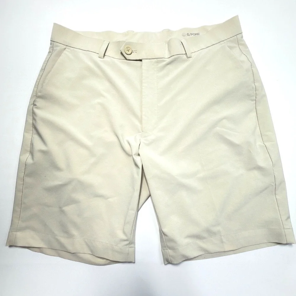 G/FORE Maverick 4-Way Stretch Golf Shorts Men's 36 Beige Khaki Performance